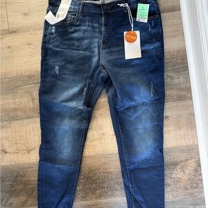 Women's Dark Blue Ankle Jeans